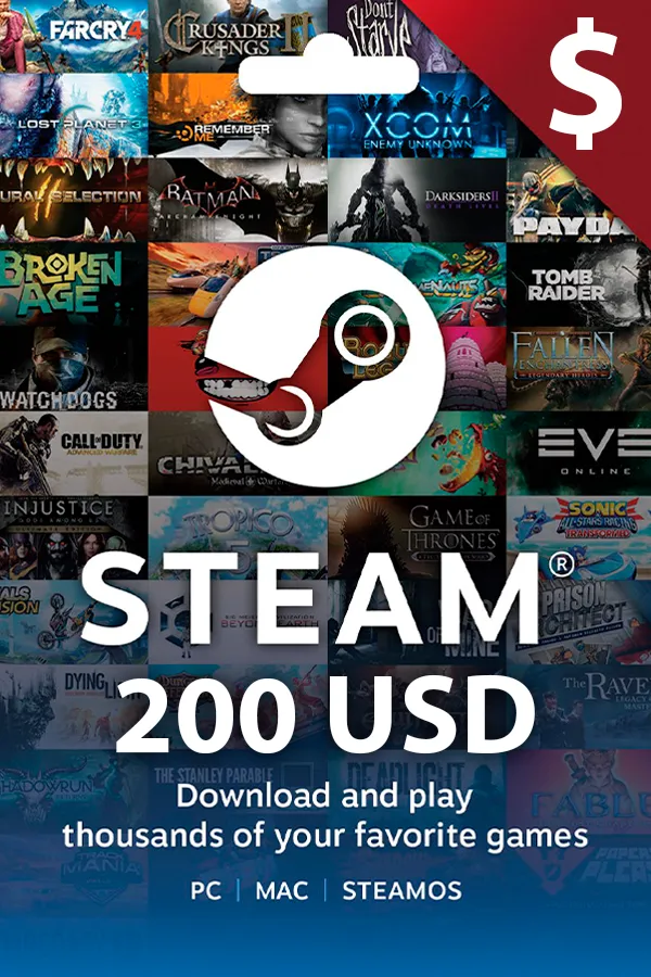 Steam $200 USD USA