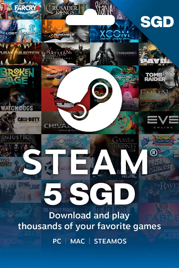 Купить Подарочную Карту Steam S$5 SGD Сингапур
