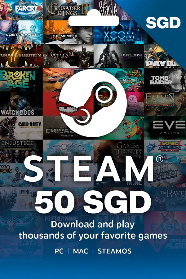 Купити Подарункову Карту Steam S$50 SGD Сінгапур